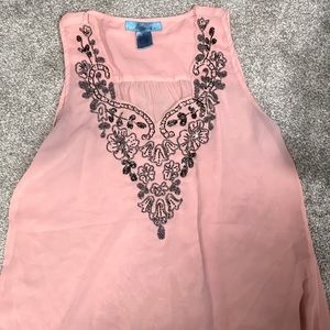 Boutique beaded sheer tank top